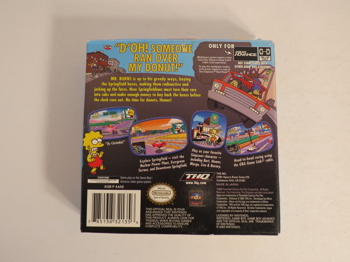 The Simpsons Road Rage Nintendo GBA Gameboy Advance Game CIB