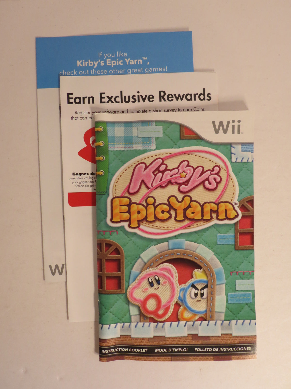 Kirby's Epic Yarn Nintendo Wii Game CIB