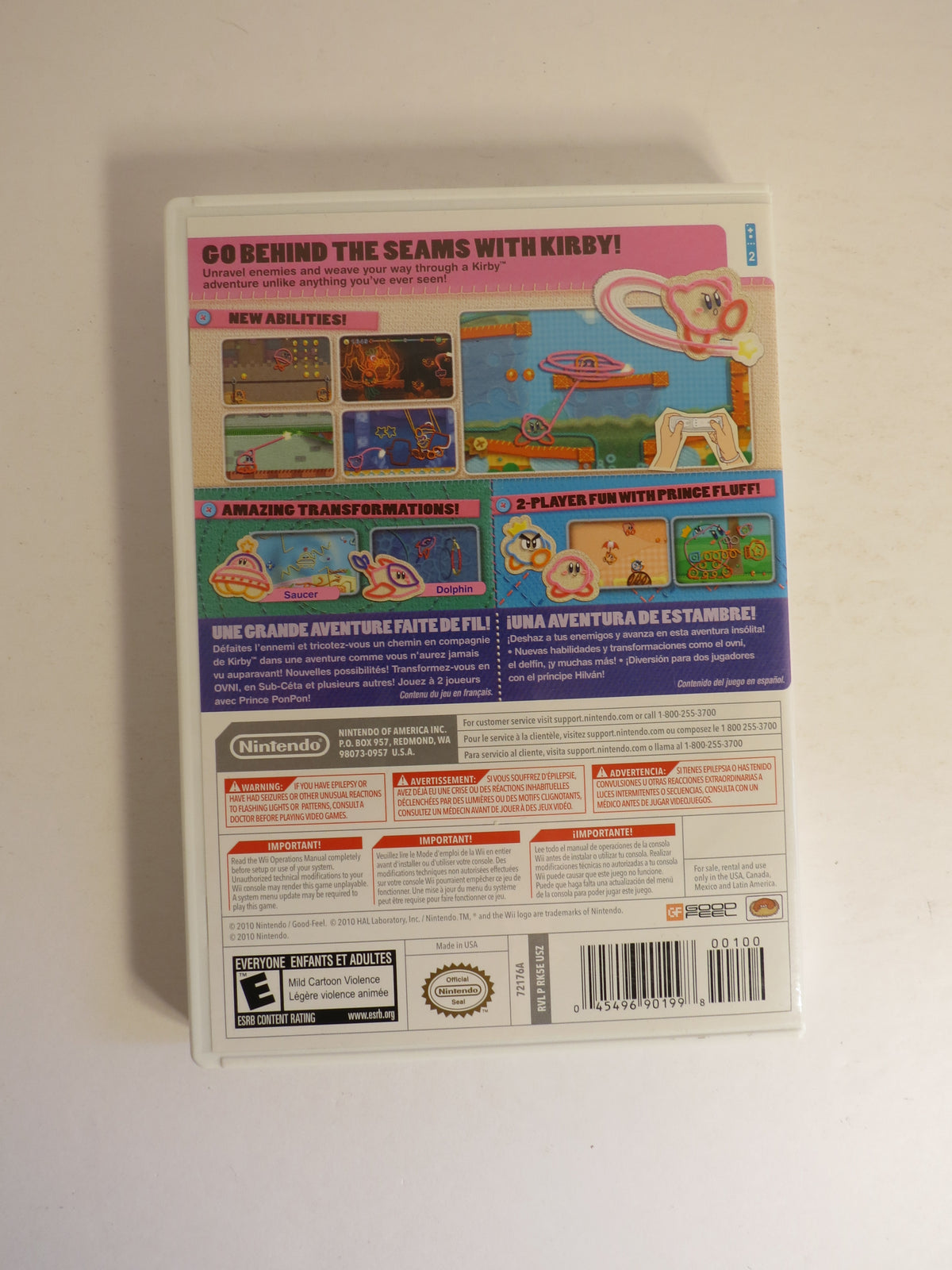 Kirby's Epic Yarn Nintendo Wii Game CIB