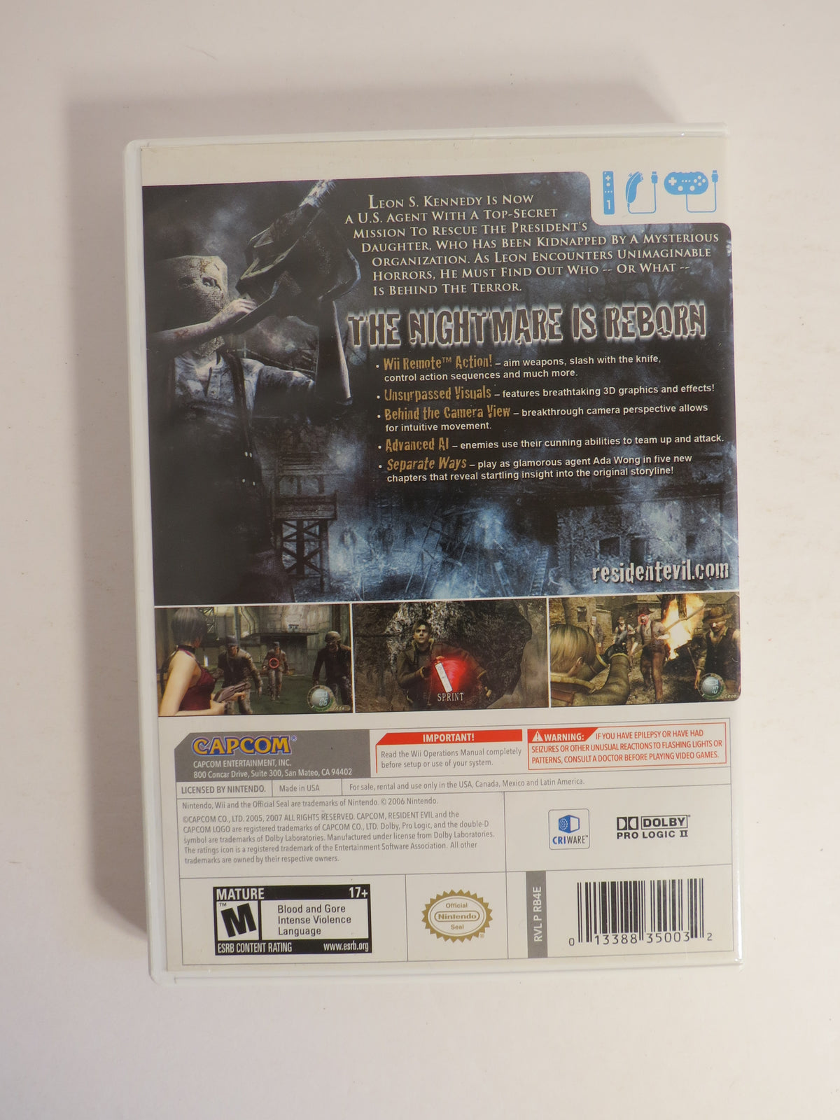 Resident Evil 4 Wii Edition Nintendo Wii Game CIB