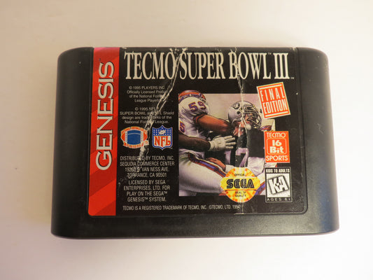 Tecmo Super Bowl III Sega Genesis Game