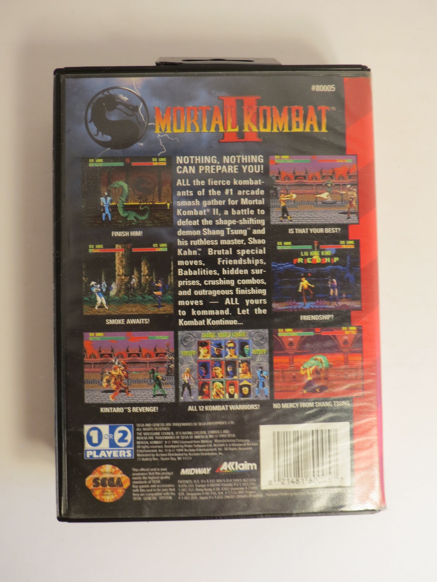 Mortal Kombat II Sega Genesis Game CB