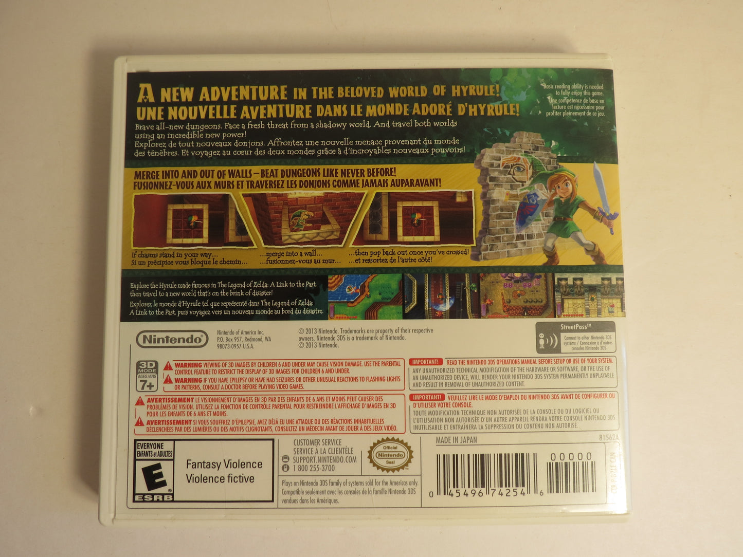 Legend of Zelda A Link Between Worlds Nintendo 3DS Game
