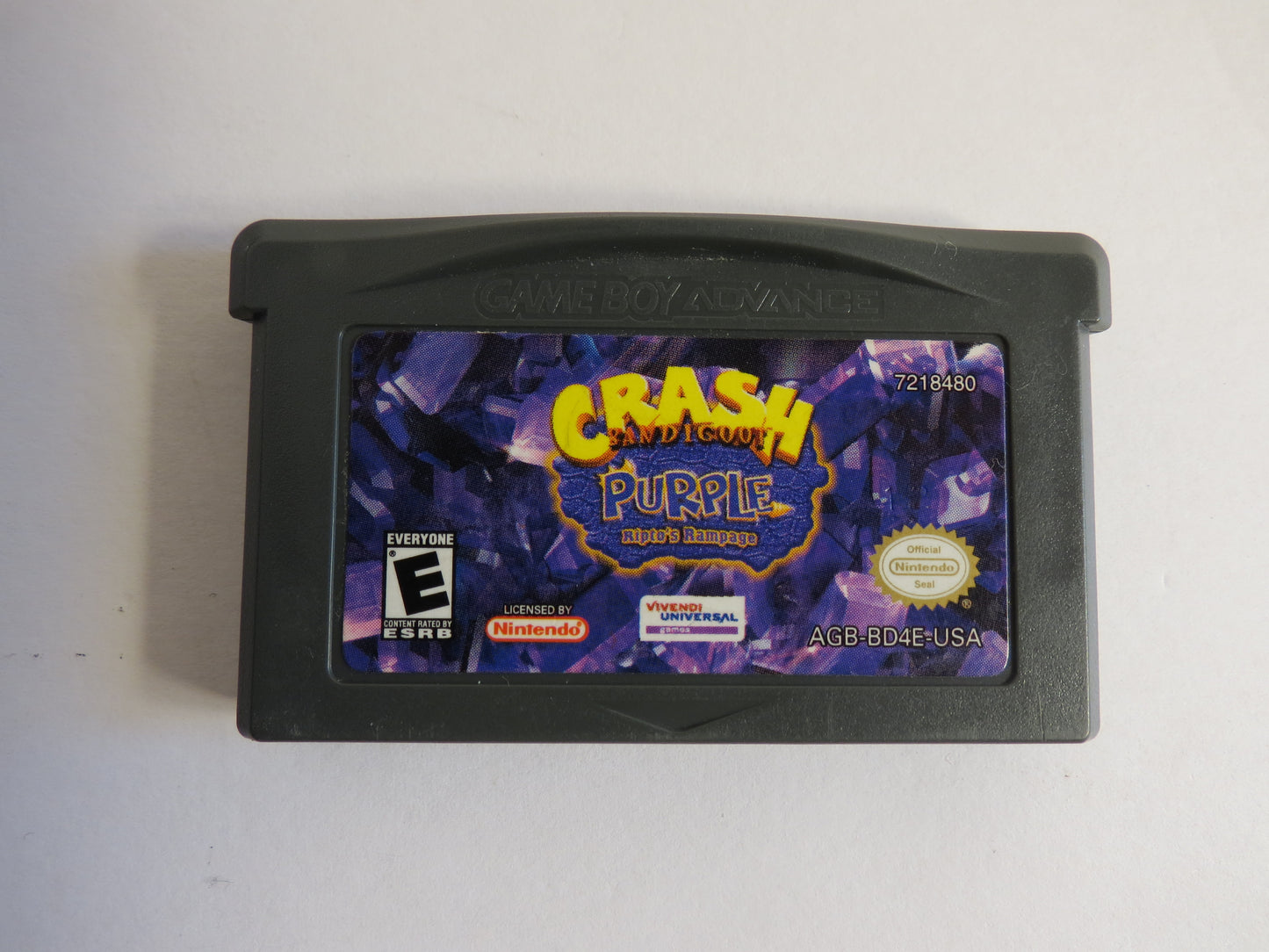 Crash Bandicoot Purple Ripto's Rampage Nintendo GBA Gameboy Advance Game