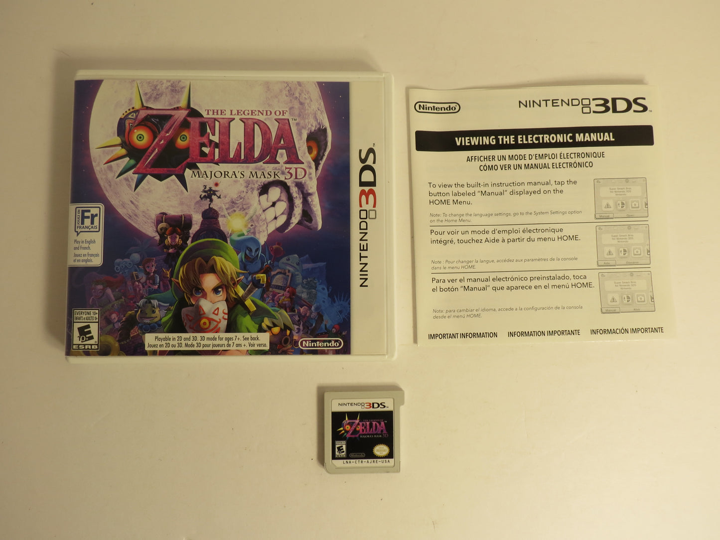 Legend of Zelda Majora's Mask 3D Nintendo 3DS Game CB