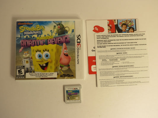 Spongebob Squarepants Plankton's Robotic Revenge Nintendo 3DS Game CB