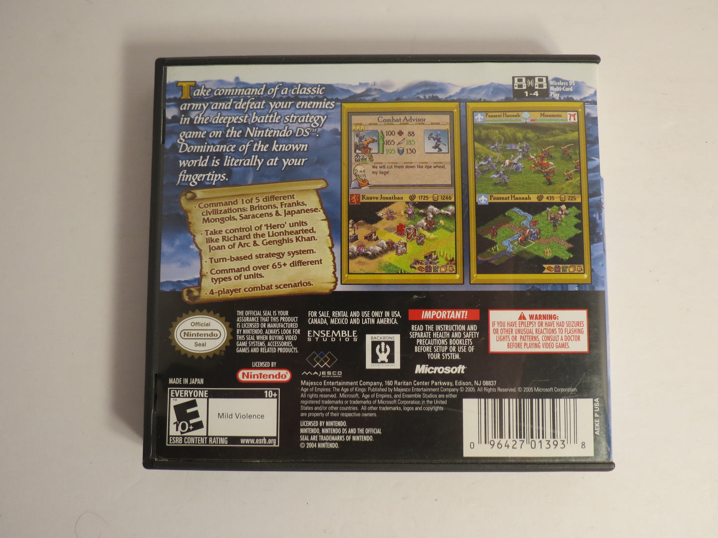 Age of Empires The Age of Kings Nintendo DS Game CIB