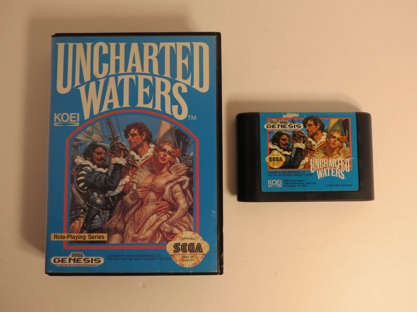 Uncharted Waters Sega Genesis Game CB