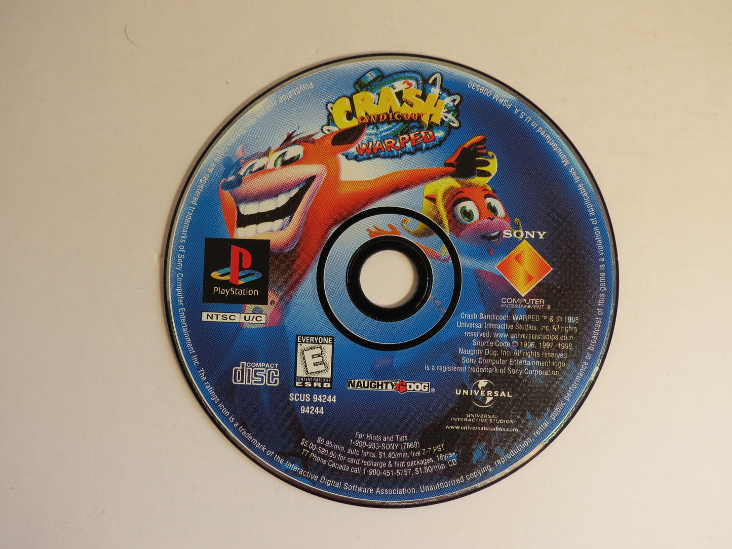 Crash Bandicoot Warped Lenticular Cover Playstation 1 PS1 Game CIB