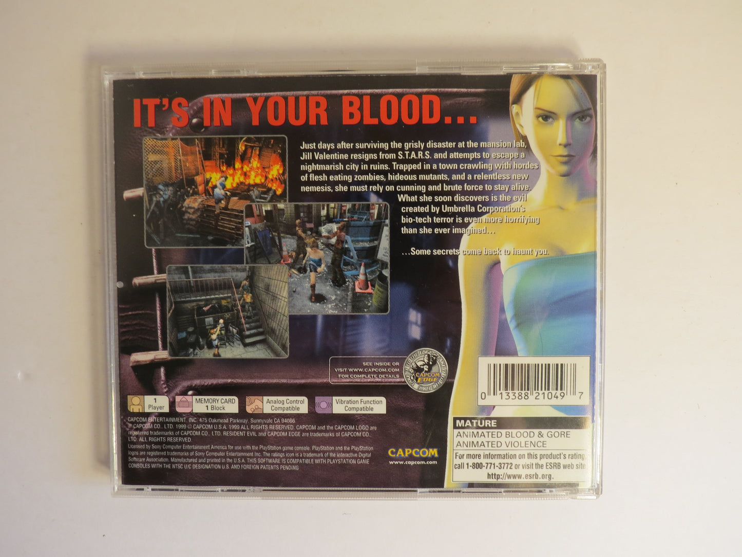 Resident Evil 3 Nemesis Playstation 1 PS1 Game CIB