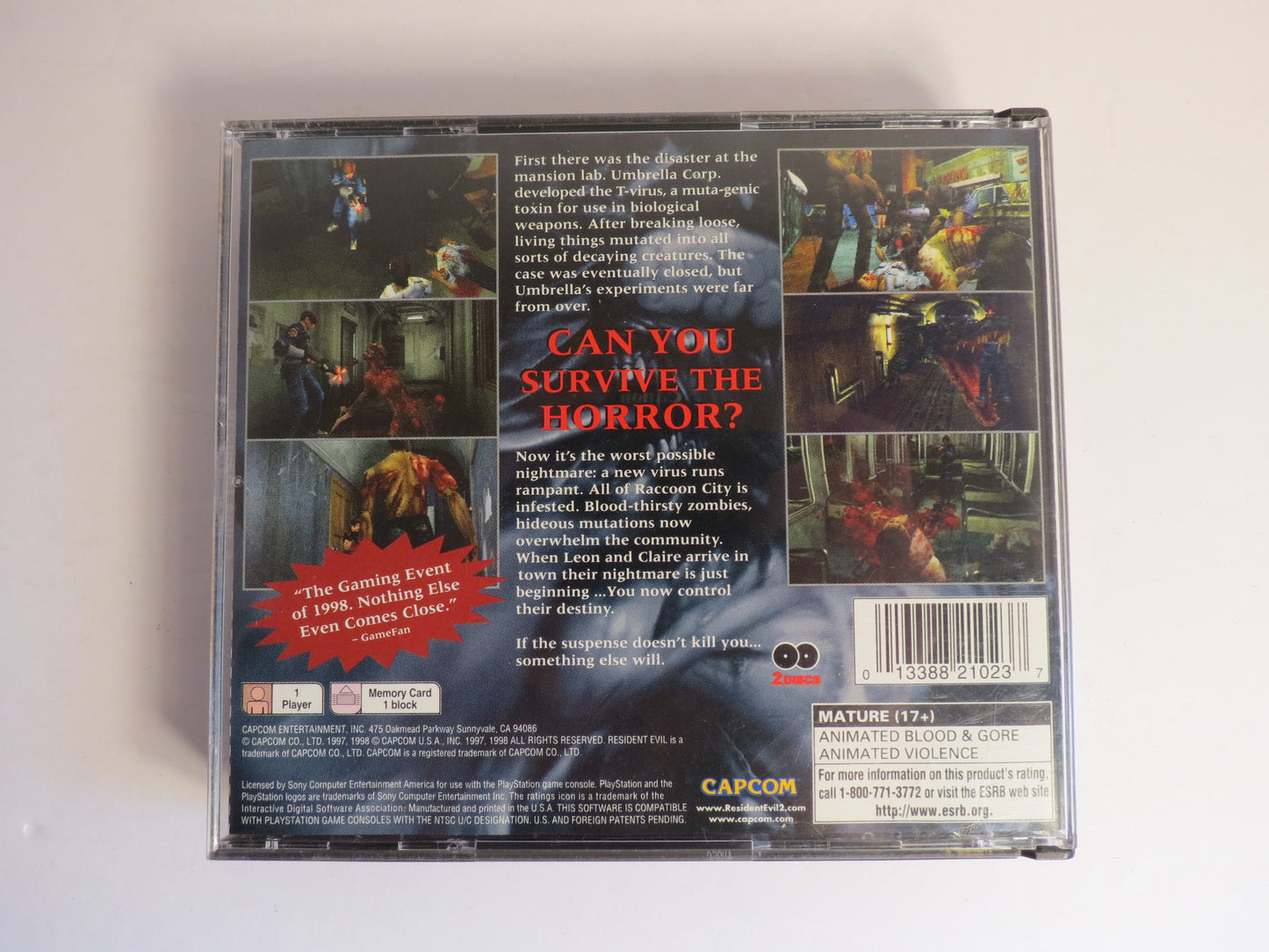 Resident Evil 2 Playstation 1 PS1 Game CB