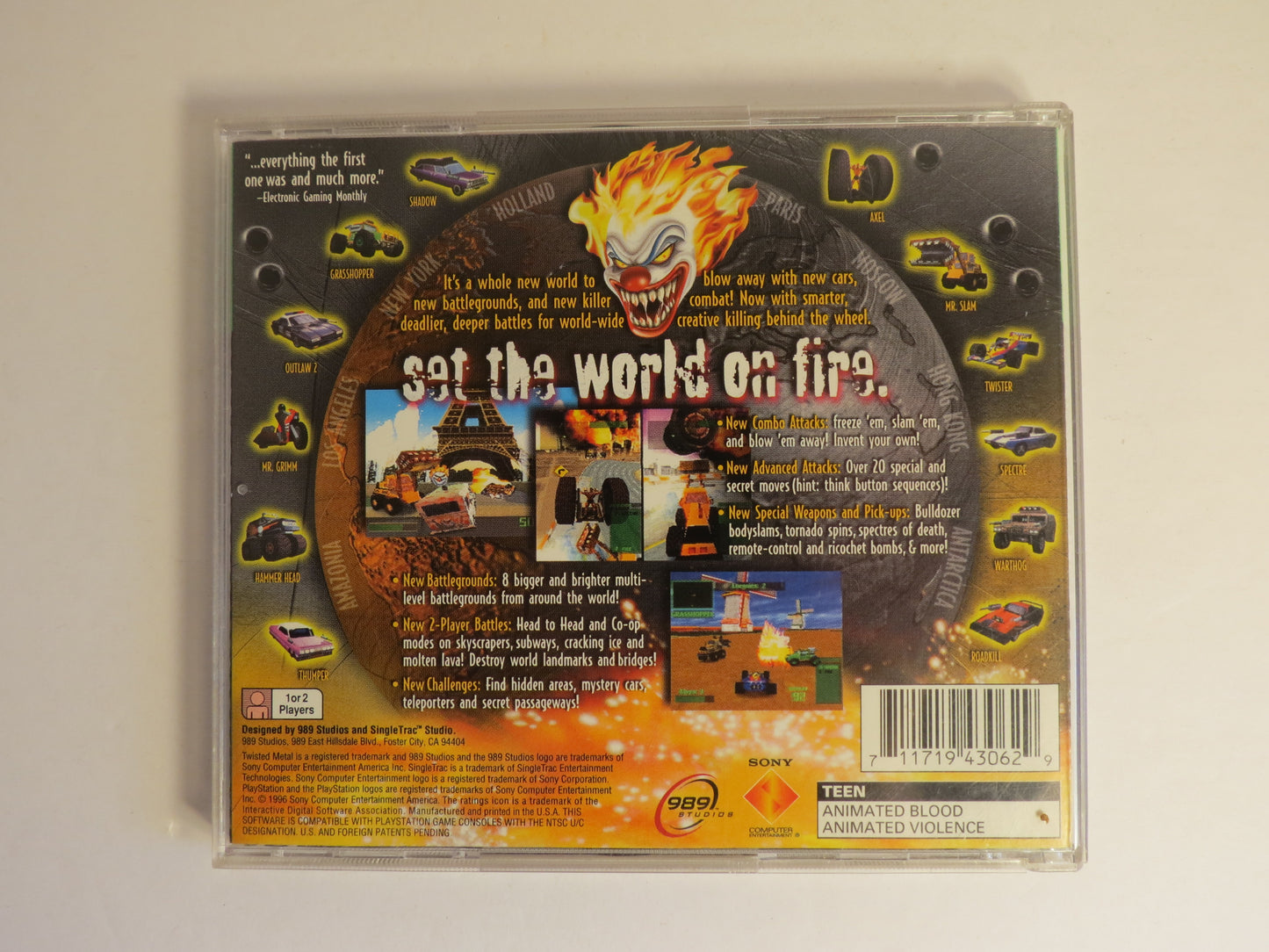 Twisted Metal 2 GH Playstation 1 PS1 Game CIB