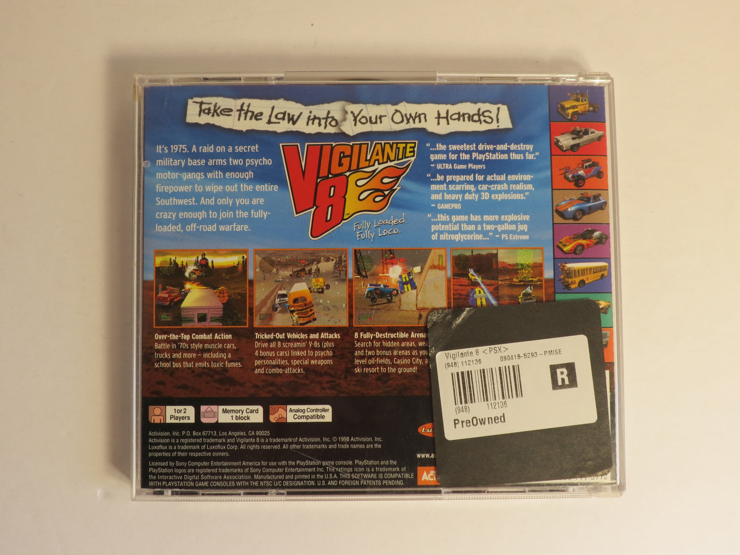 Vigilante 8 Playstation 1 PS1 Game CIB