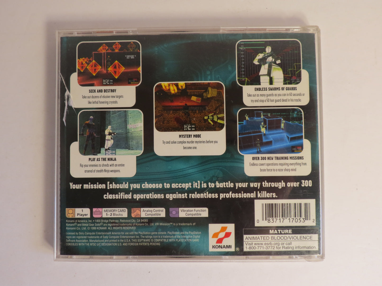Metal Gear Solid VR Missions Playstation 1 PS1 Game CIB