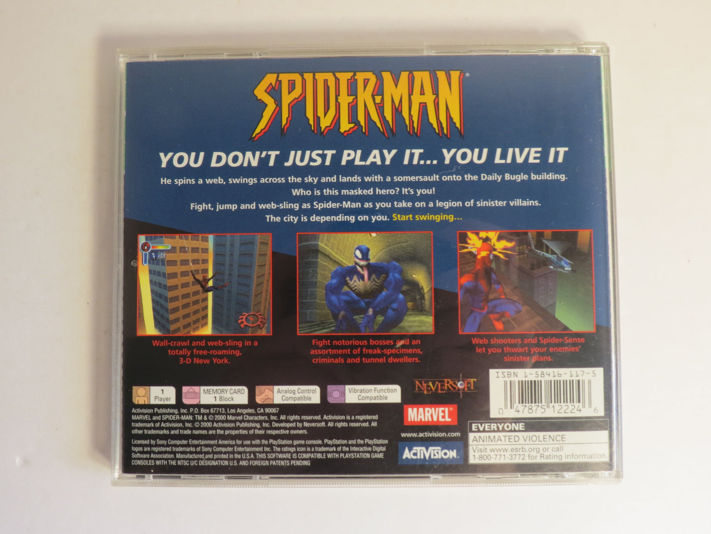 Spider-Man GH Playstation 1 PS1 Game CIB