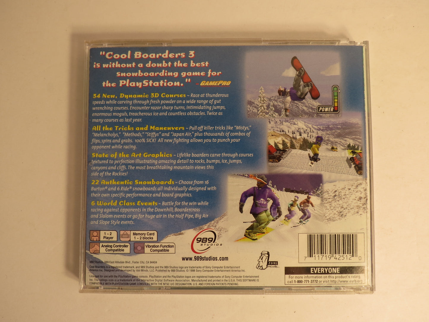 Cool Boarders 3 GH Playstation 1 PS1 Game CIB