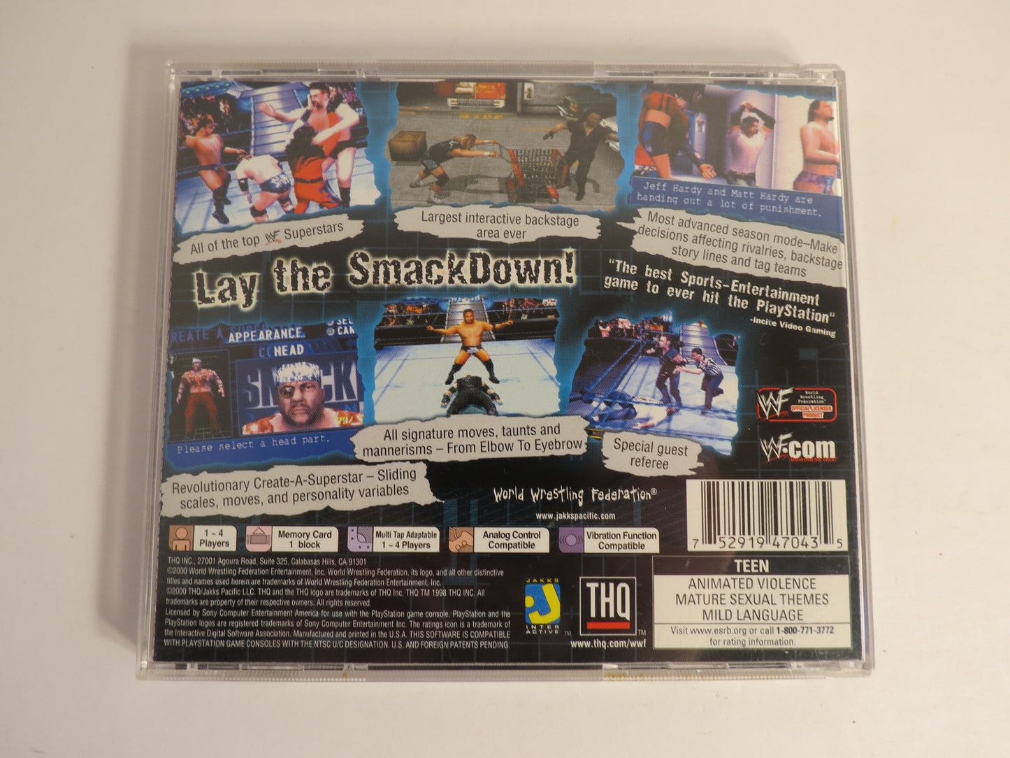 WWF Smack Down! Playstation 1 PS1 Game CIB