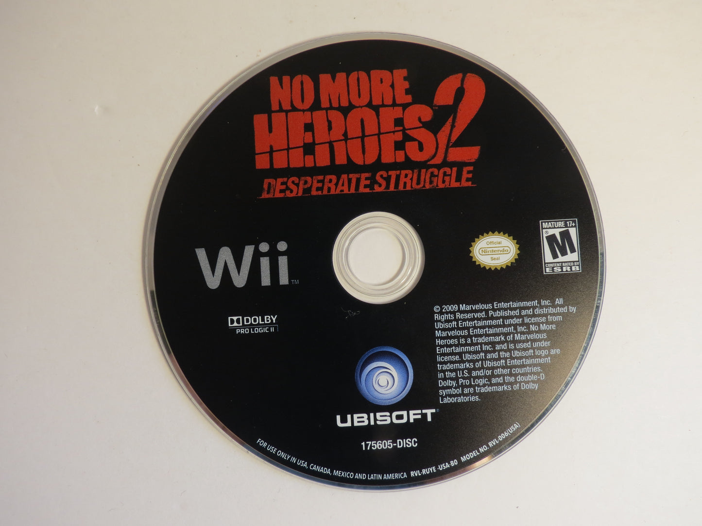 No More Heroes 2 Desperate Struggle Nintendo Wii Game CIB