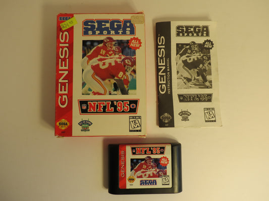 NFL '95 Cardboard Sega Genesis Game CIB