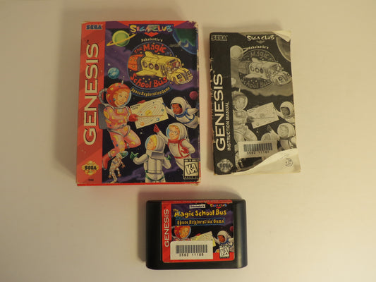 The Magic Schoolbus Space Exploration Cardboard Sega Genesis Game CIB