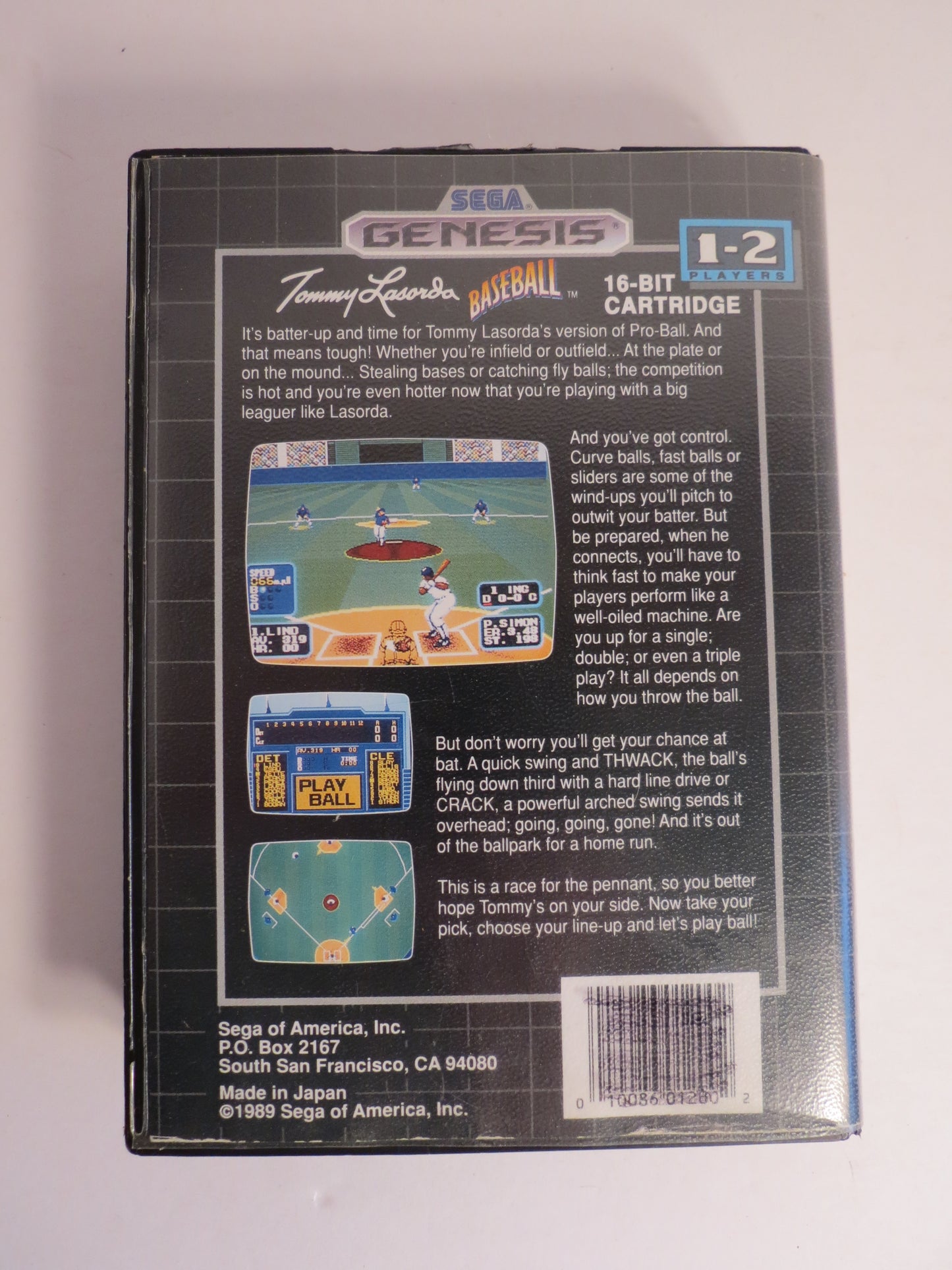 Tommy Lasorda Baseball Sega Genesis Game CIB