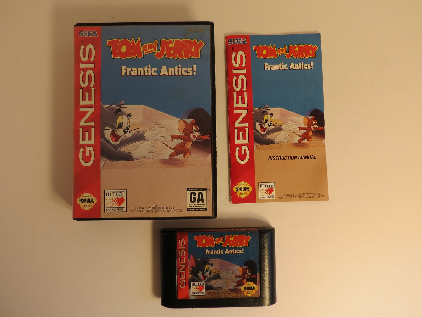 Tom and Jerry Frantic Antics! Sega Genesis Game CIB