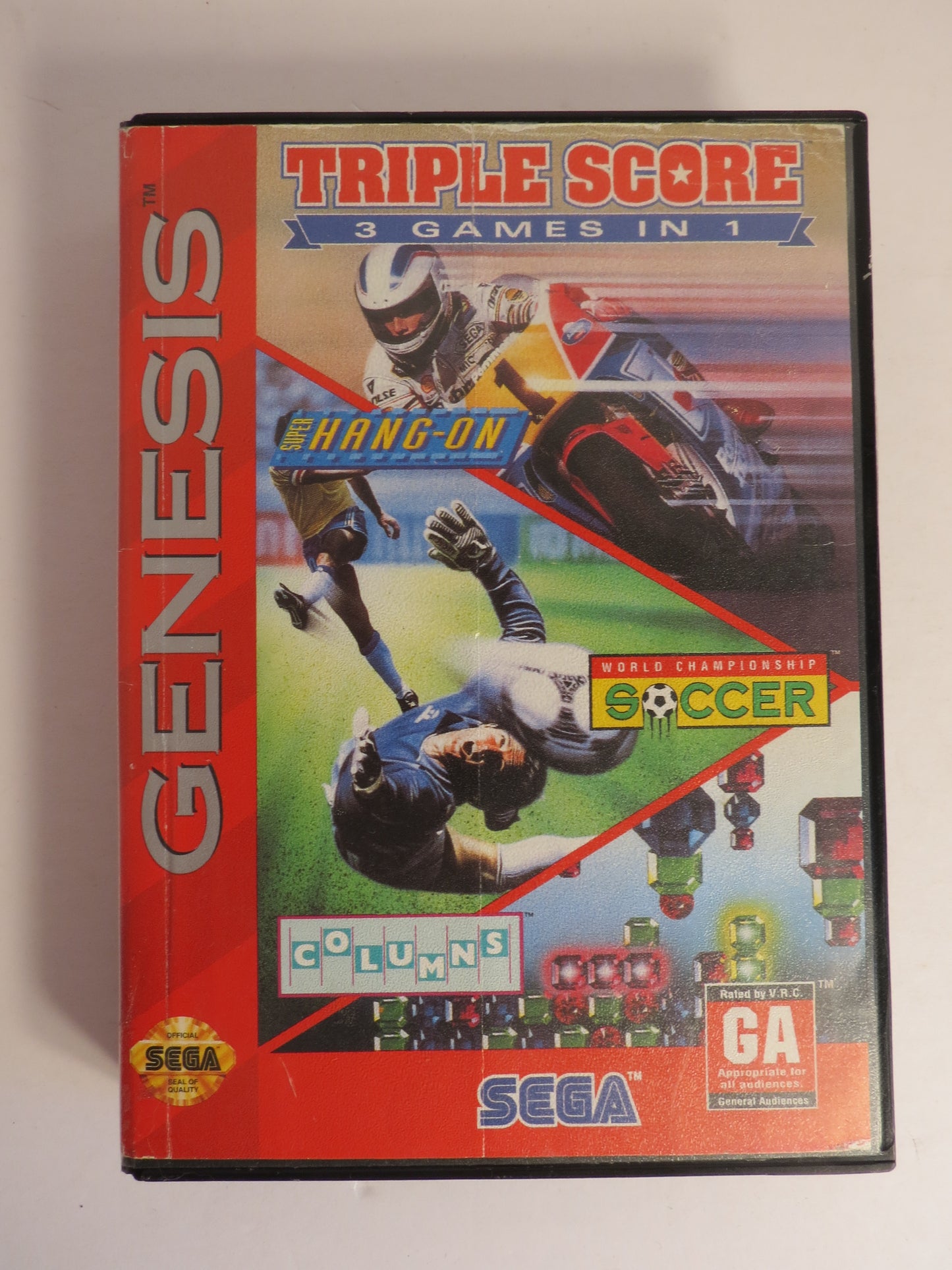 Triple Score 3 Games in 1 Sega Genesis Game CIB