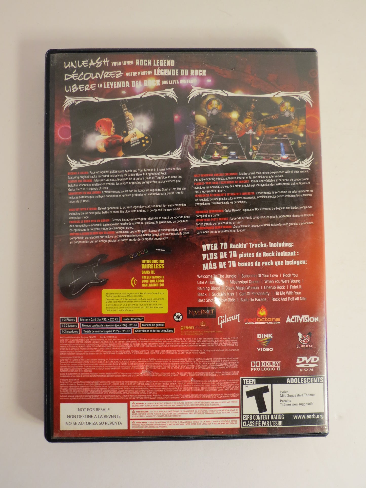 Guitar Hero III Legends of Rock Playstation 2 PS2 Game CIB