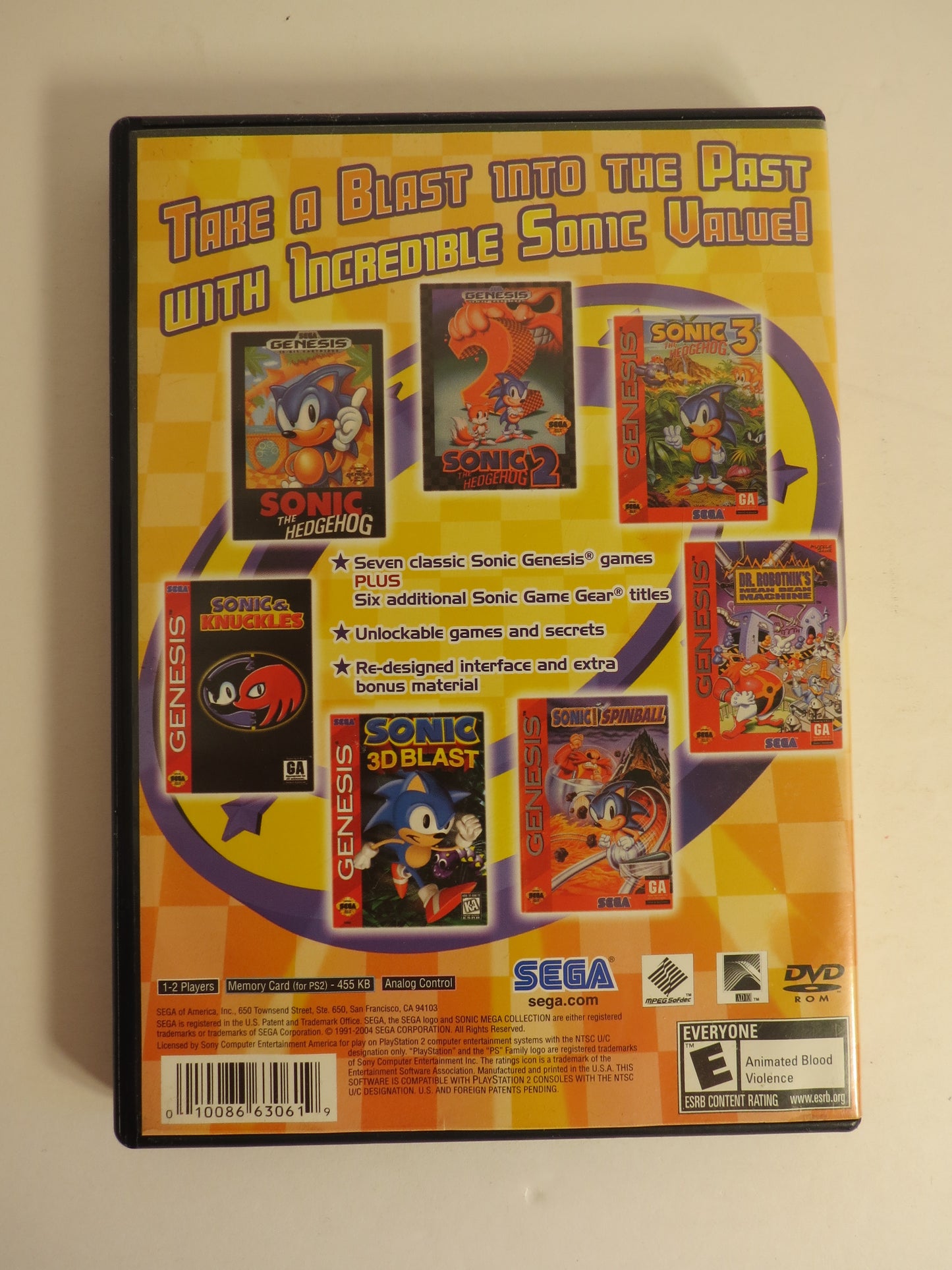 Sonic Mega Collection Plus Greatest Hits Playstation 2 PS2 Game CB