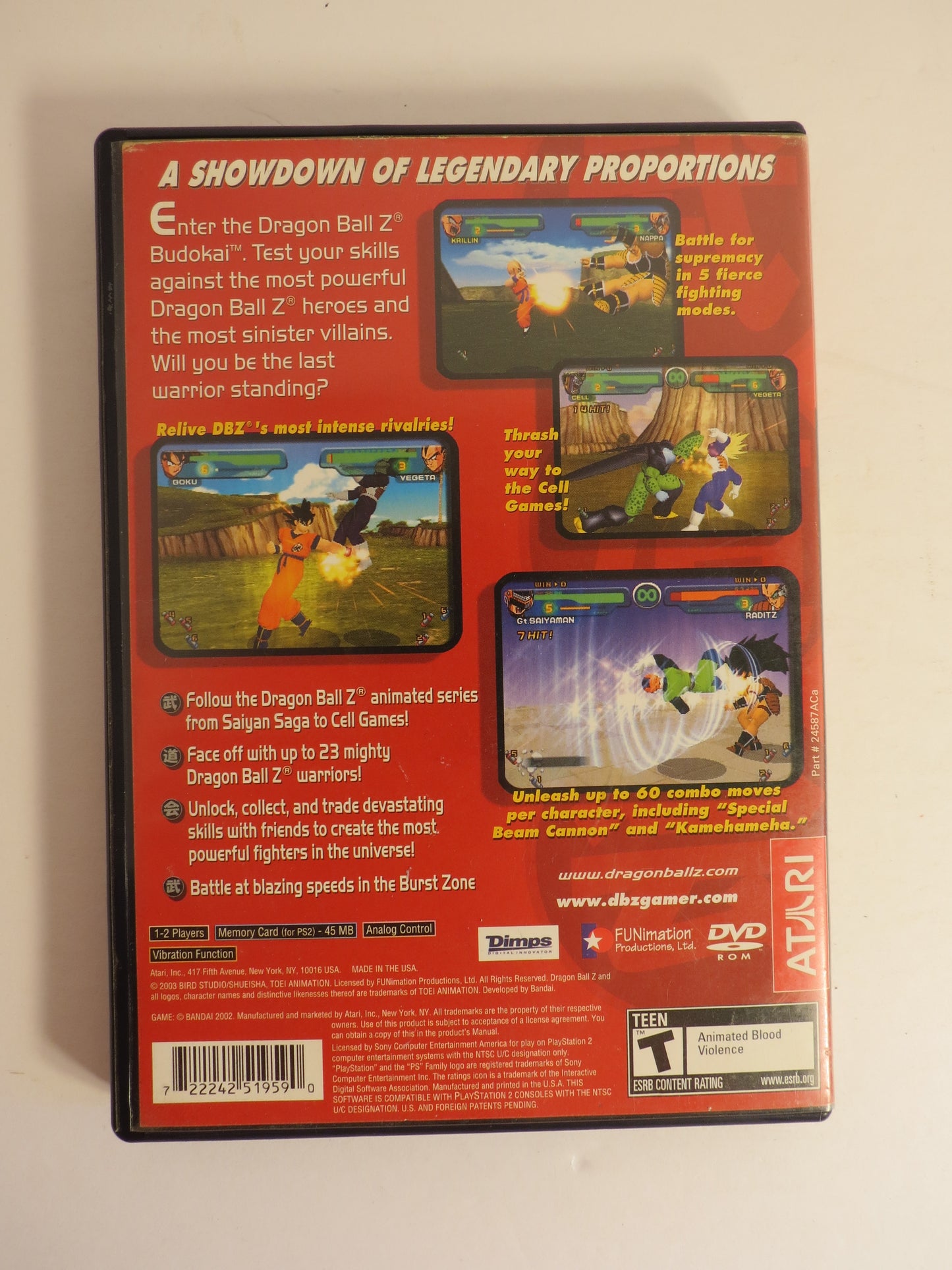 Dragon Ball Z Budokai Greatest Hits Playstation 2 PS2 Game CB