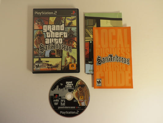 Grand Theft Auto San Andreas Playstation 2 PS2 Game CIB + Map