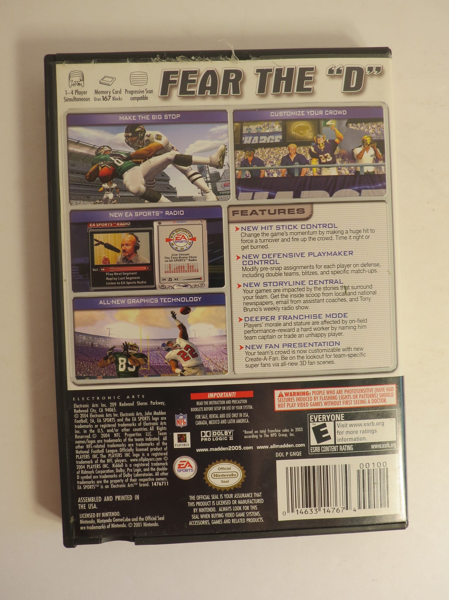 Madden 2005 Nintendo Gamecube Game CIB