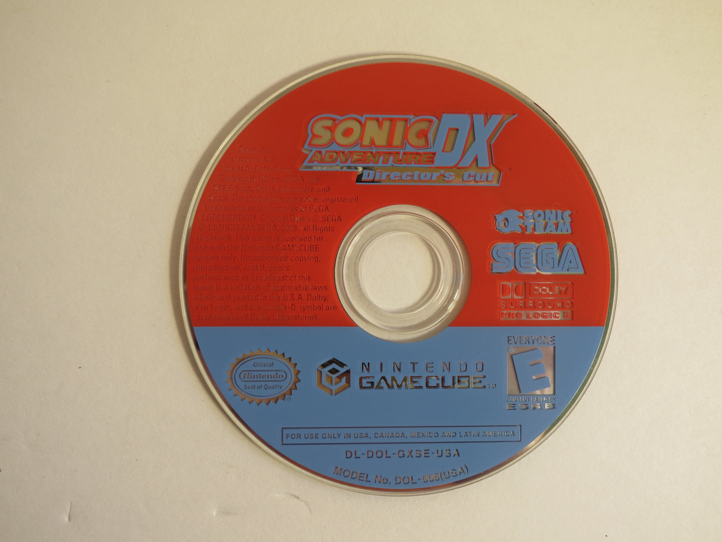 Sonic Adventure DX Player's Choice Nintendo Gamecube Game CIB