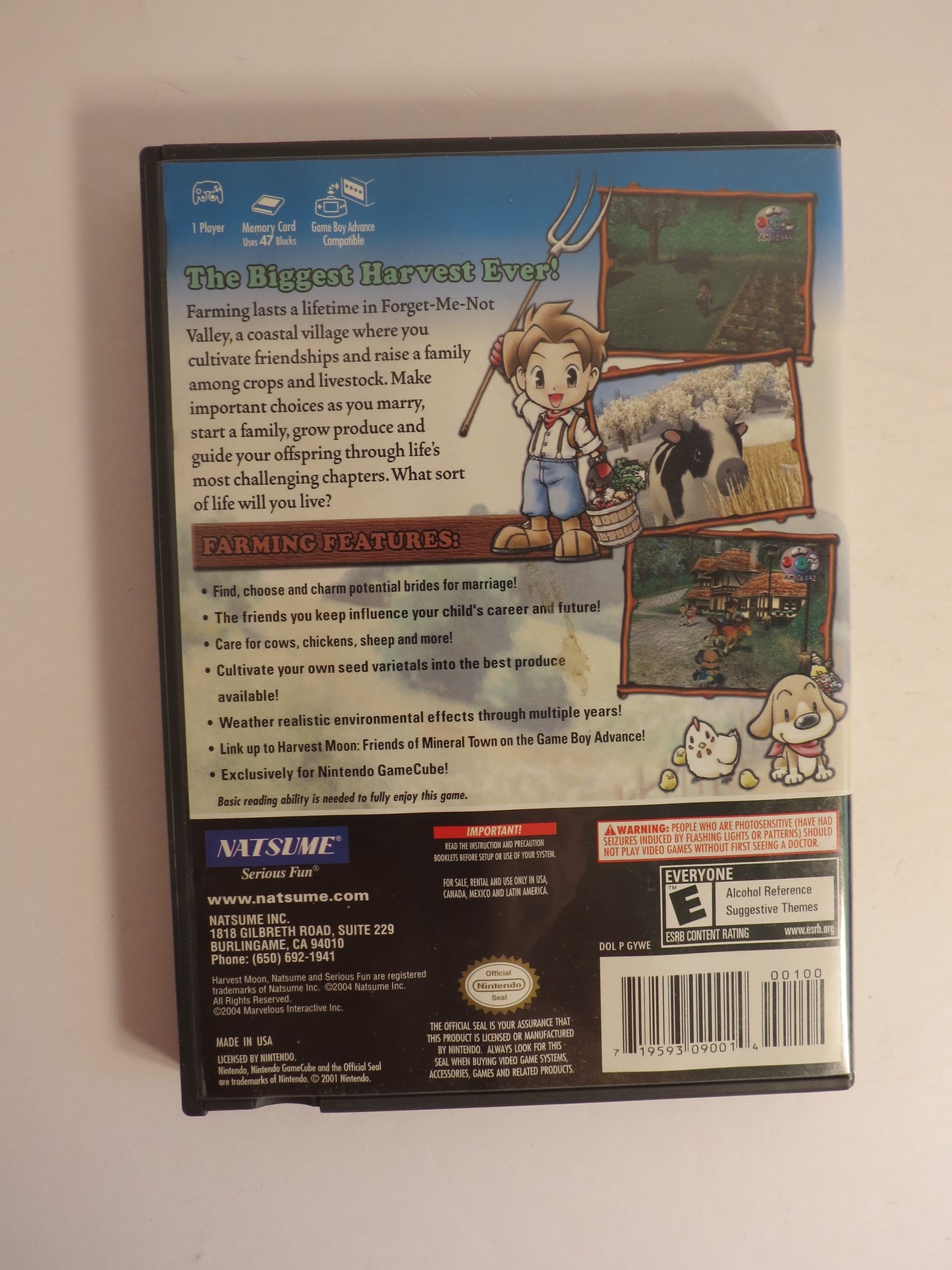 Harvest Moon: A Wonderful Life Nintendo Gamecube Game CB