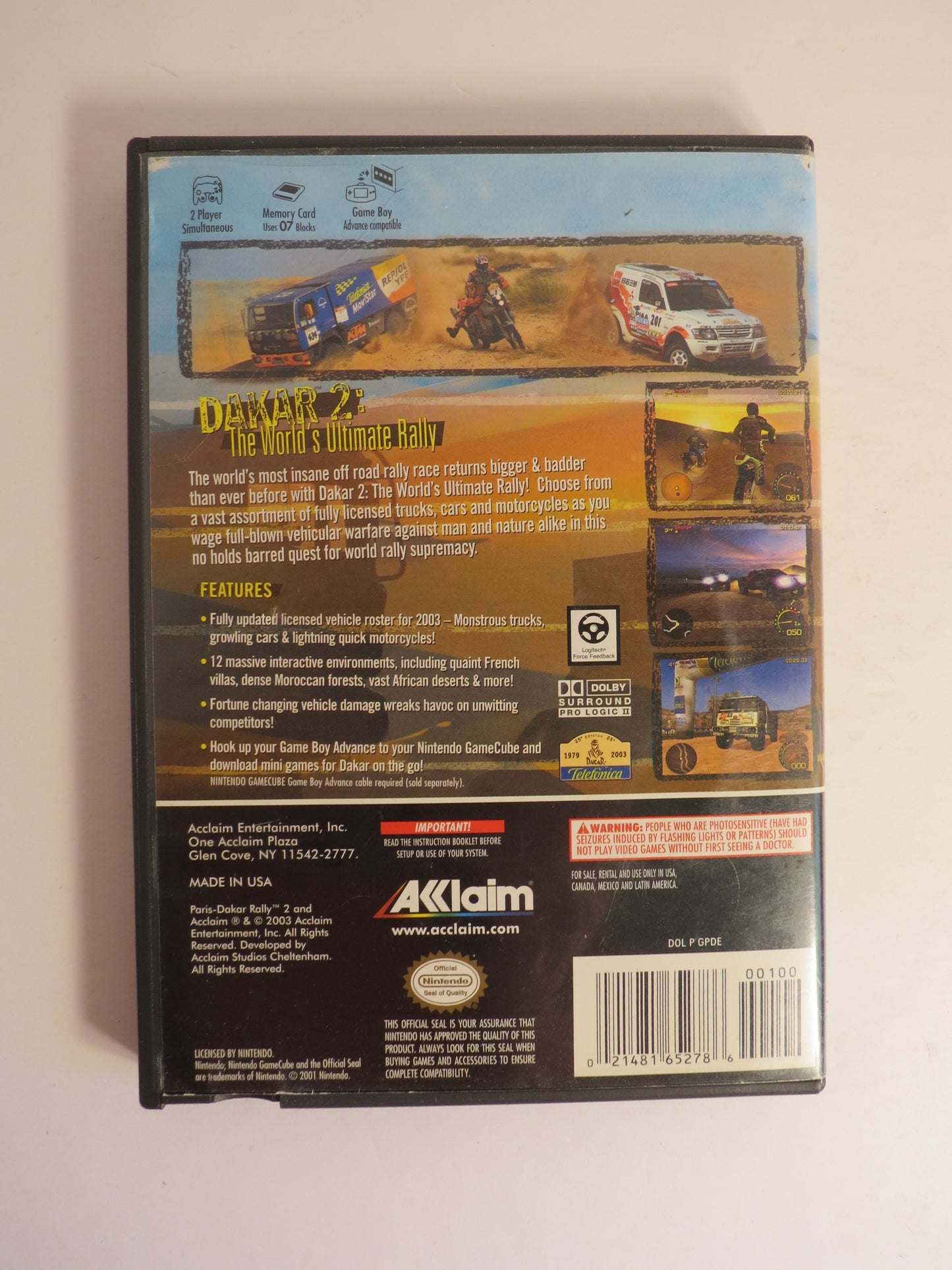 Dakar 2 Nintendo Gamecube Game CIB