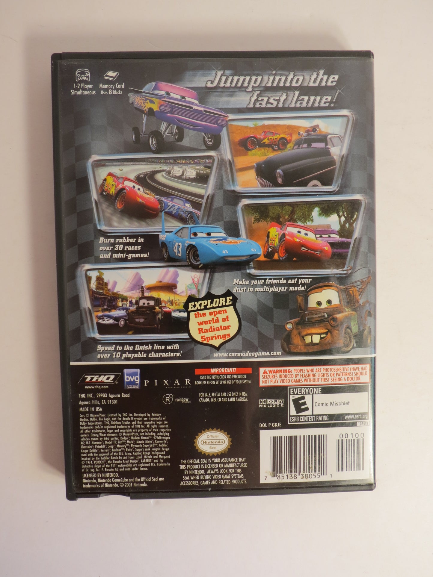 Cars Nintendo Gamecube Game CIB