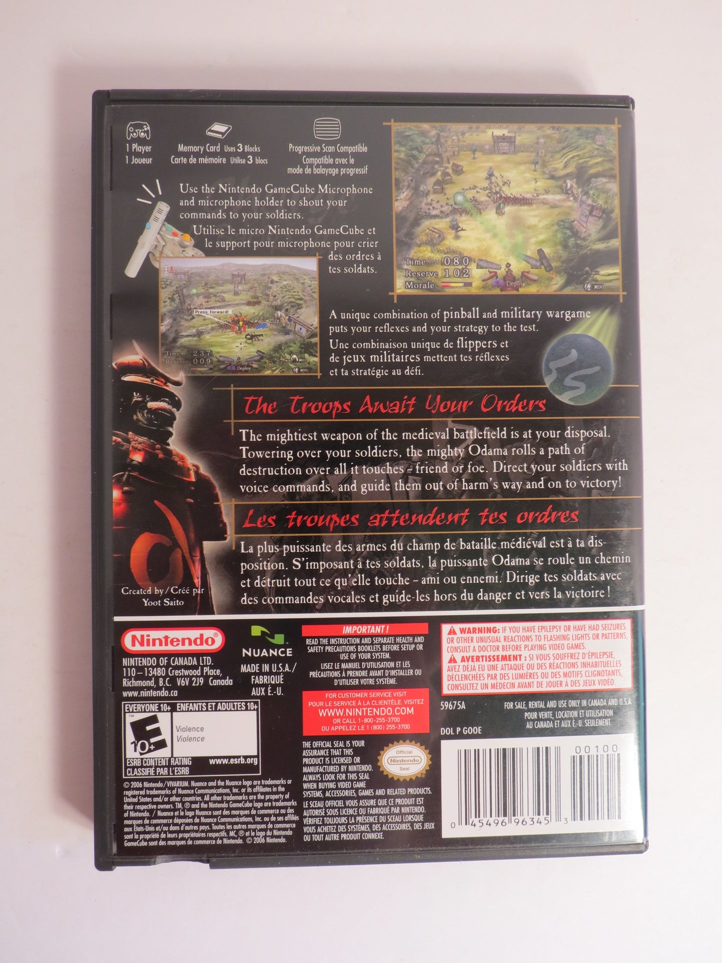Odama Nintendo Gamecube Game CB
