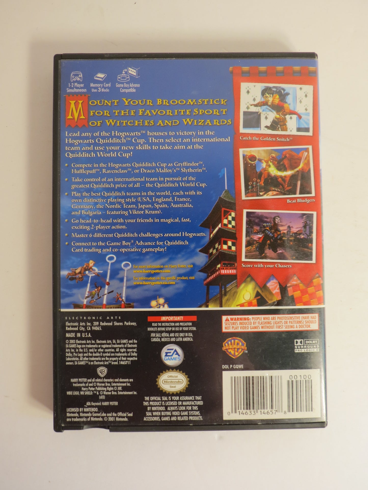 Harry Potter Quidditch World Cup Nintendo Gamecube Game CIB