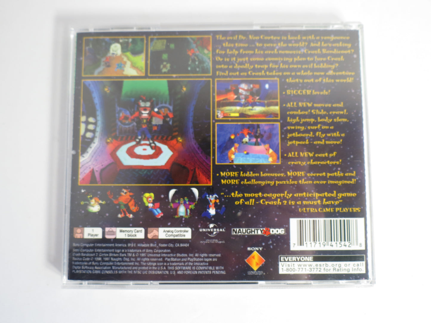 Crash Bandicoot 2: Cortex Strikes Back Greatest Hits Playstation 1 PS1 Game CIB