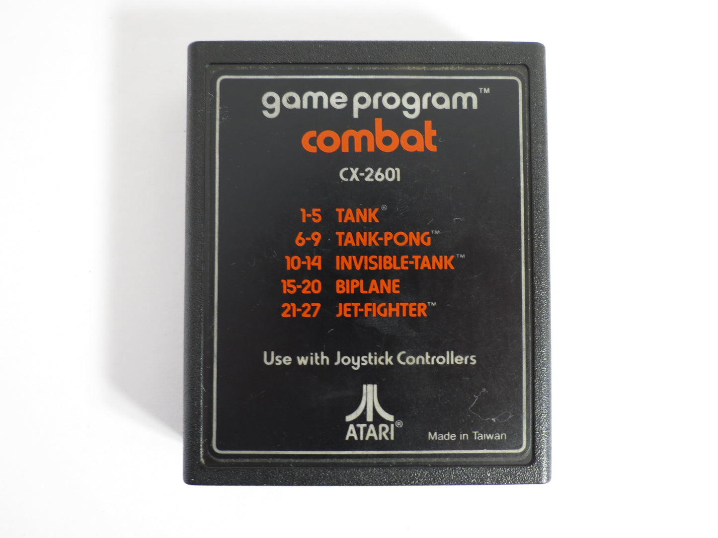 Combat Text Label Atari 2600 Game