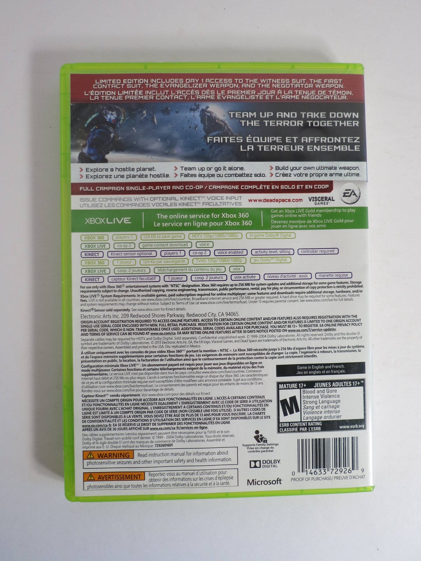 Dead Space 3 Limited Edition Xbox 360 Game CB