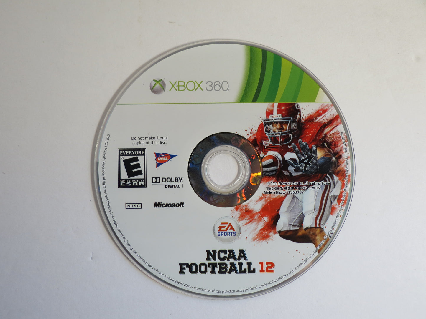 NCAA Football 12 Xbox 360 Game CB