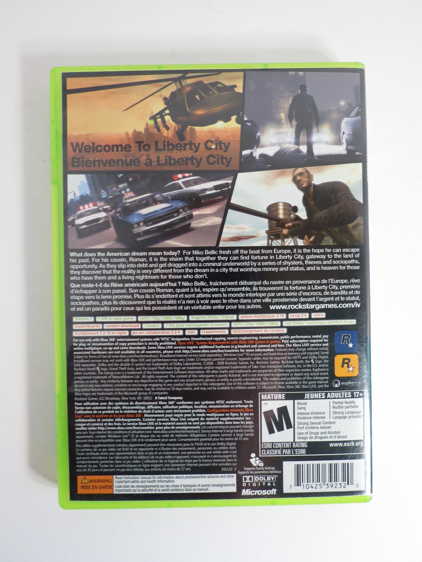 Grand Theft Auto IV Xbox 360 Game CB