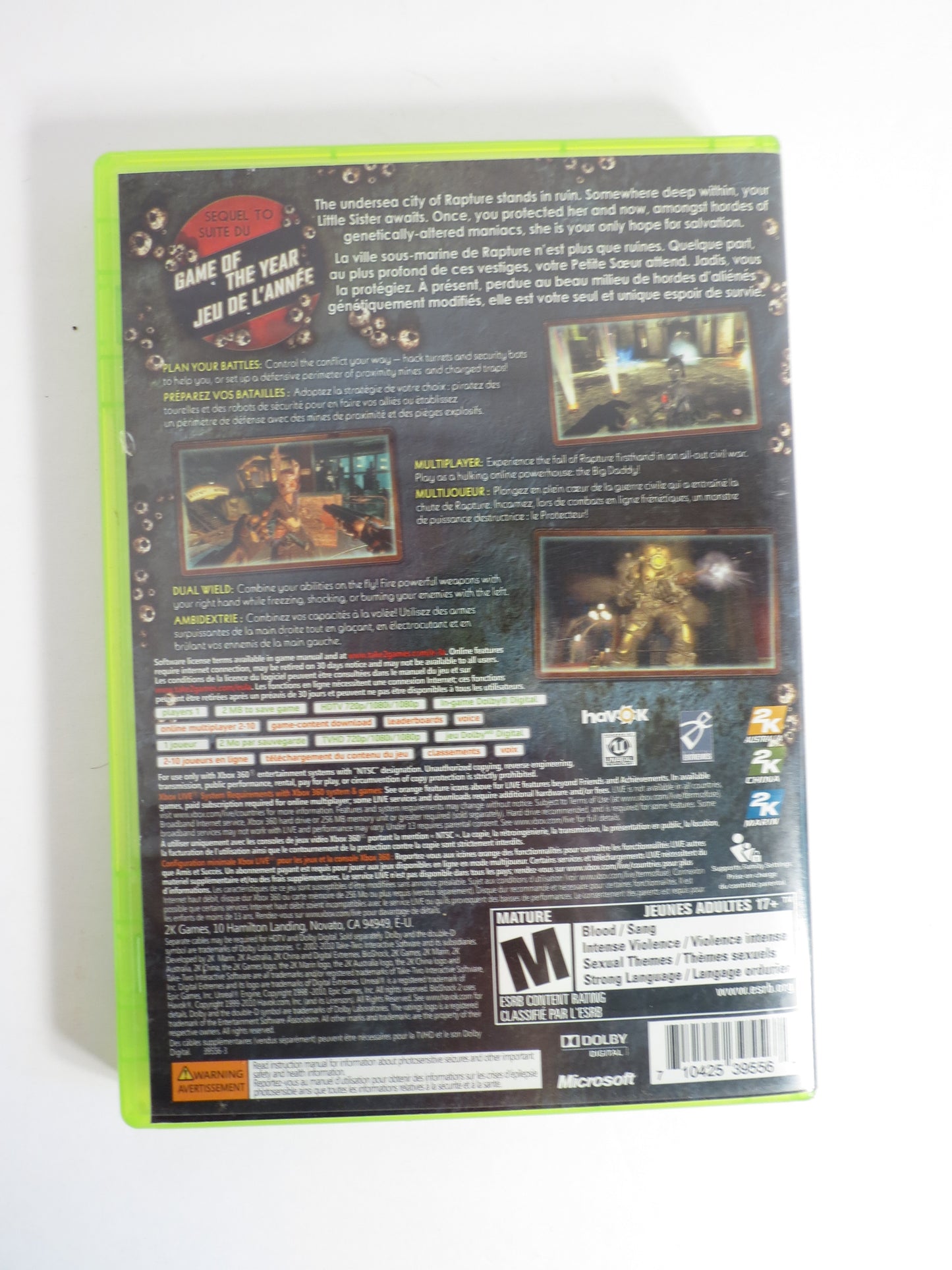 Bioshock 2 Xbox 360 Game CIB