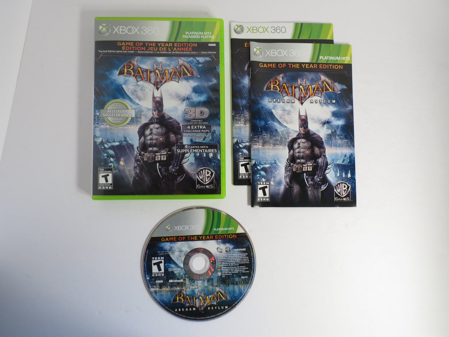 Batman Arkham Asylum GOTY Platinum Hits Xbox 360 Game CIB