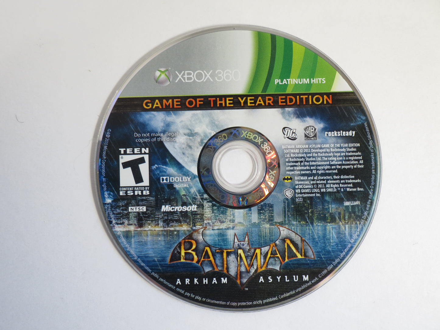 Batman Arkham Asylum GOTY Platinum Hits Xbox 360 Game CIB