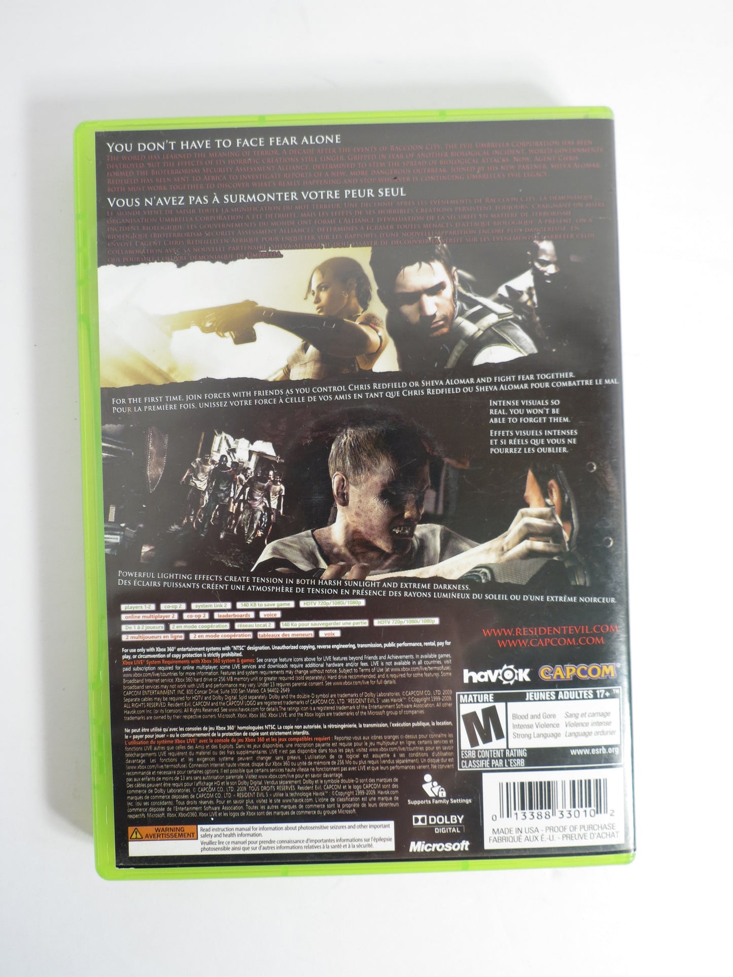 Resident Evil 5 Xbox 360 Game CIB