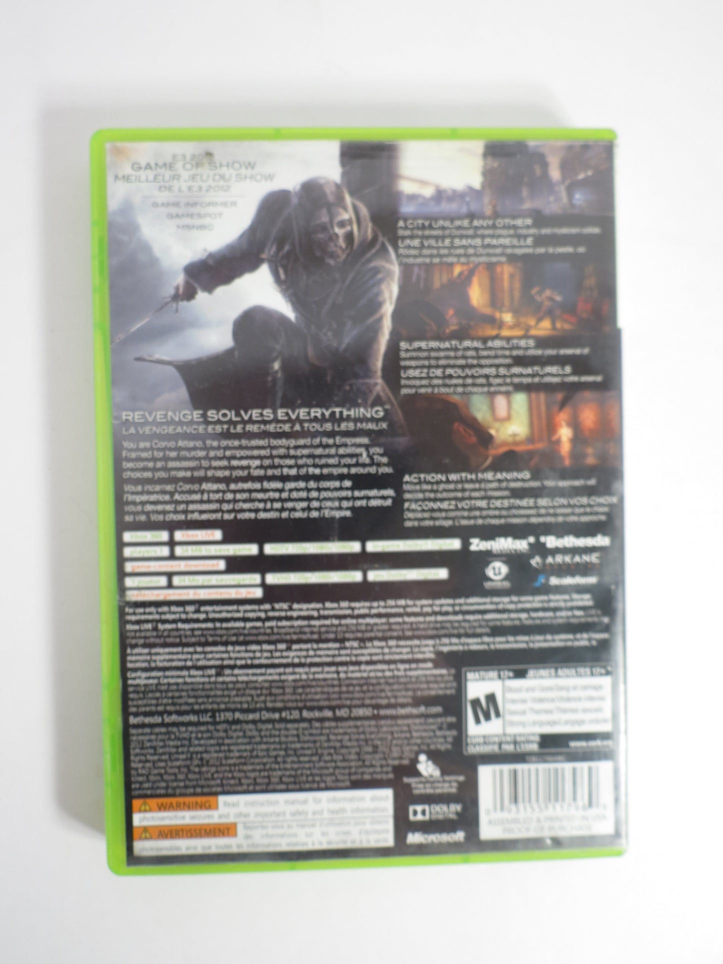 Dishonored Xbox 360 Game CIB