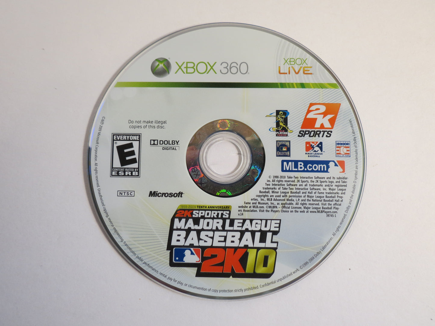 Major League Baseball 2K10 Xbox 360 Game CIB