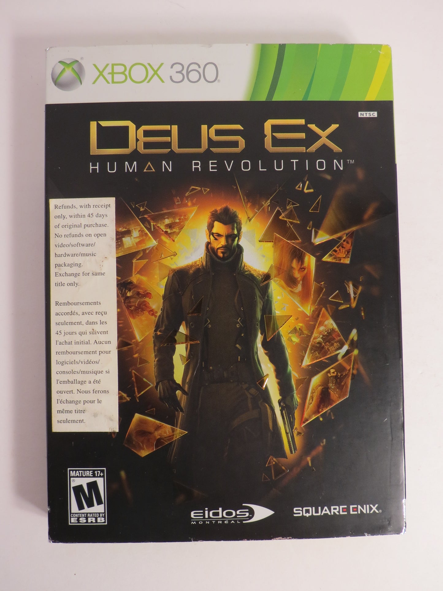 Deus Ex Human Revolution Sleeve Xbox 360 Game CIB
